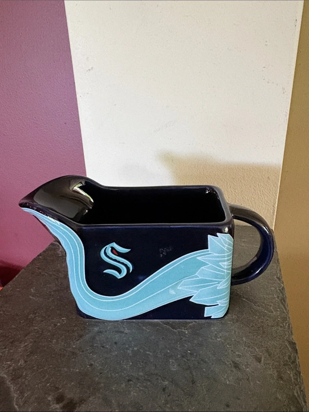 The Kraken Ceramic Pourer with Teal Tentacle Design